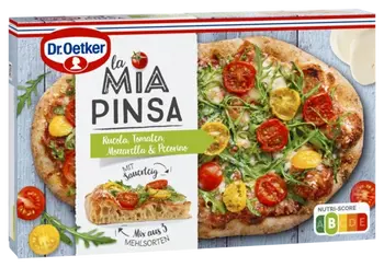 Dr. Oetker La Mia Pinsa pica ar ķiršu tomātiem, rukolu, Mocarella un Pekorīno sieru, ātri sasaldēta 315g