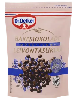 Dr. Oetker Tumšās šokolādes gabaliņi cepšanai 100g