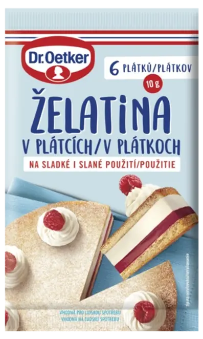 Dr. Oetker Želatīns plāksnītēs 10g (6 gab.)