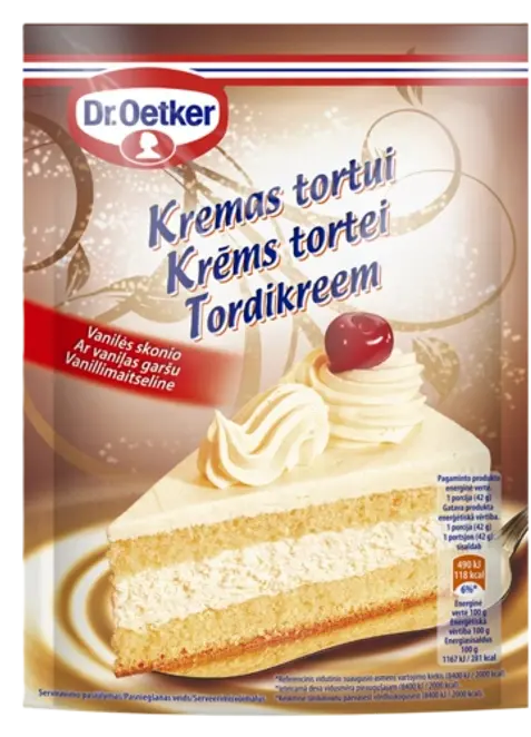 Dr. Oetker Krēms tortei ar vaniļas garšu 105g