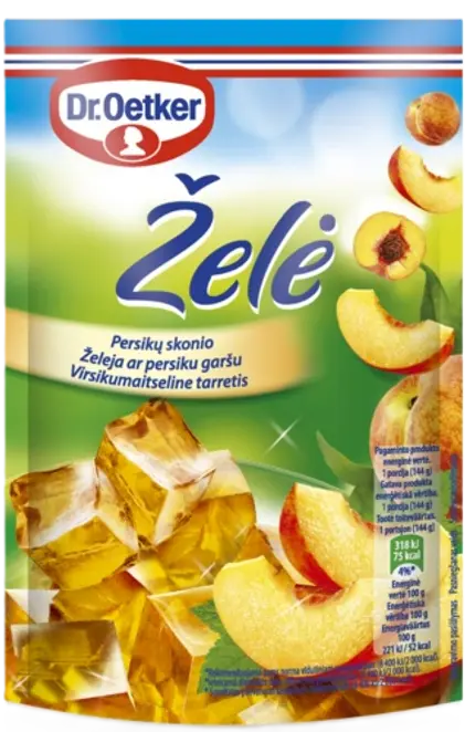 Dr. Oetker Želeja ar Persiku garšu (72 g)