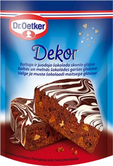 Dr. Oetker Melnās un baltās šokolādes garšas glazūra (100 g)