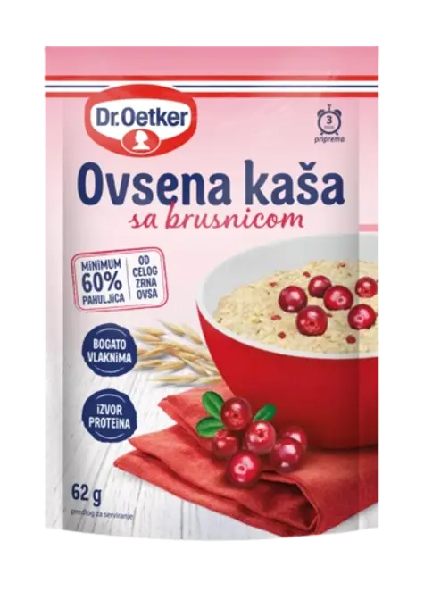 Dr. Oetker Auzu pārslu biezputra ar dzērvenēm