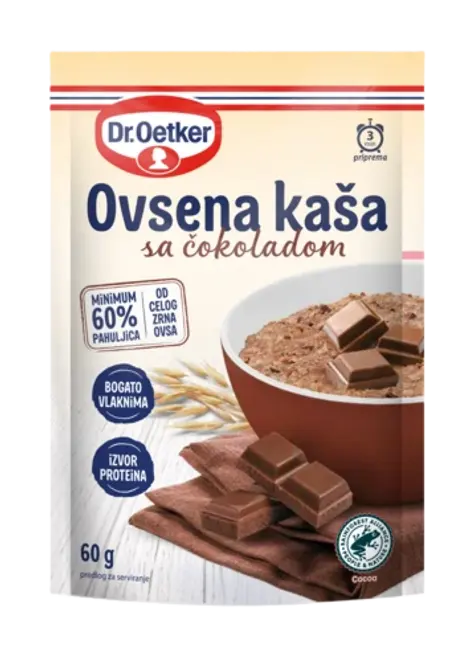 Dr. Oetker Auzu pārslu biezputra ar šokolādi
