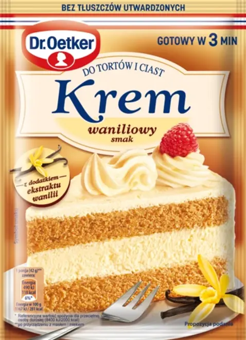 Dr. Oetker Krēms tortei ar vaniļas garšu 105g
