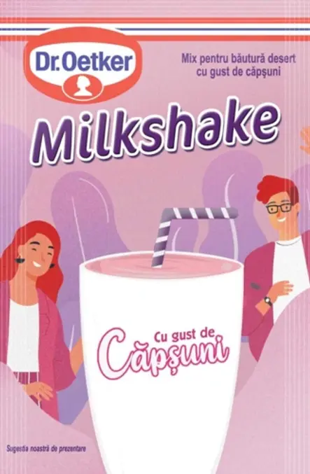 Dr. Oetker Zemeņu garšas pulveris piena kokteiļiem
