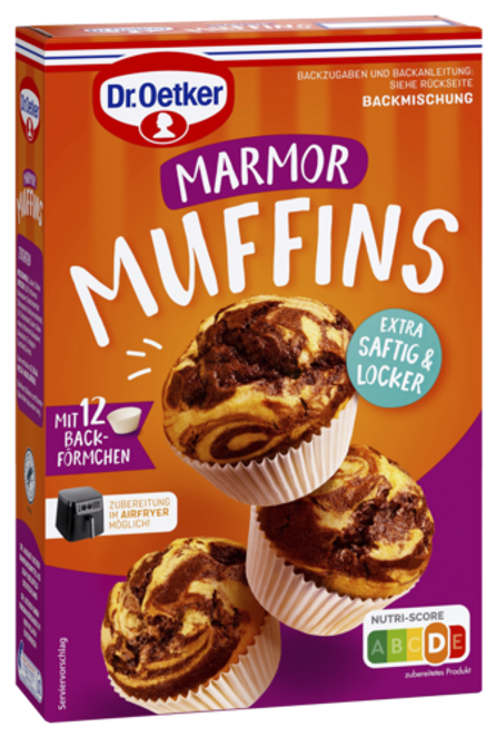 Dr. Oetker Miltu maisījums marmora kēksiņu ar šokolādes skaidiņām pagatavošanai